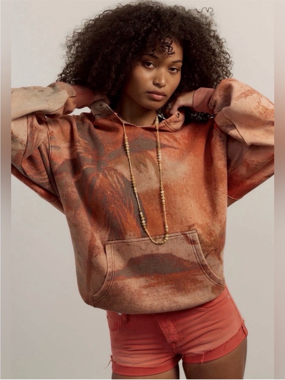 Free People It's A Vibe Printed Hoodie